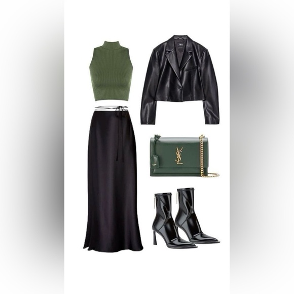 Ann Taylor 100% Silk Wrap MIDI Skirt Size 6 - Picture 2 of 9